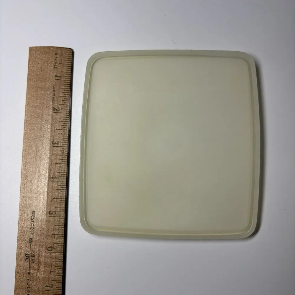 Tupperware Lid Only 671 Replacement Plastic Square Opaque Clear 5x5.5